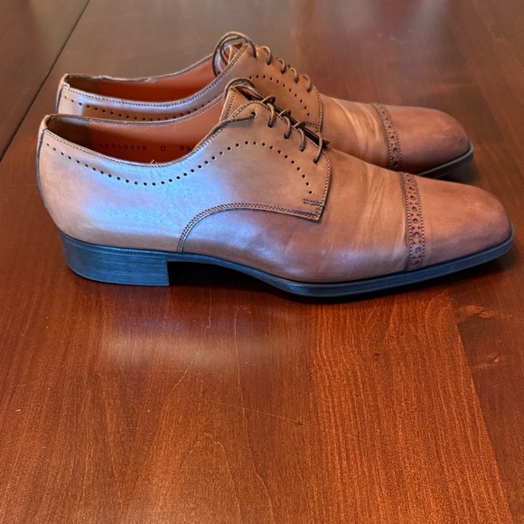 Santoni Brown Leather Cap-Toe Oxford Shoes - 9.5 main image 7